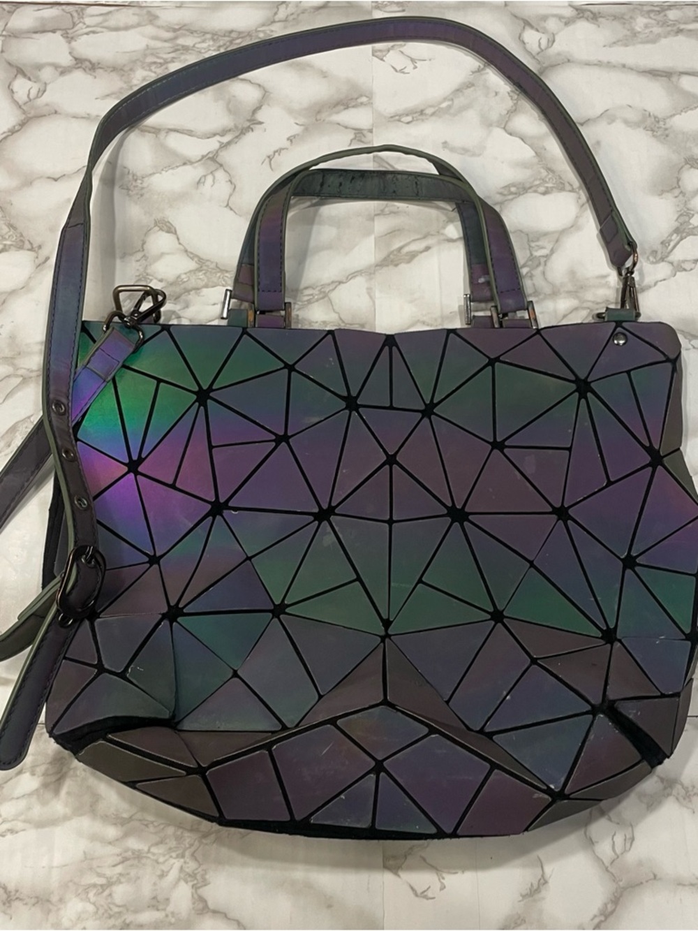 LUMINESK Holographic Geometric Bag